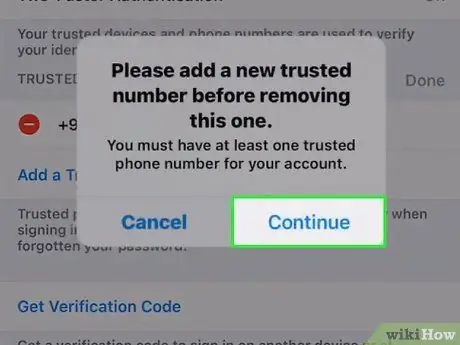 Променете основния телефонен номер на Apple ID на iPhone Стъпка 11