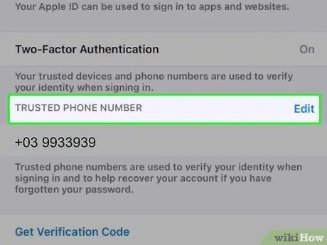 Αλλάξτε τον κύριο αριθμό τηλεφώνου Apple ID σας σε iPhone Βήμα 4