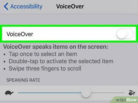 VoiceOveri väljalülitamine oma iPhone'is 1. samm