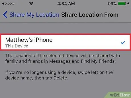 Zmeňte zariadenia, ktoré zdieľajú vašu polohu na iPhone, krok 6