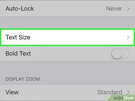 A betűméret módosítása iPhone -on 3. lépés