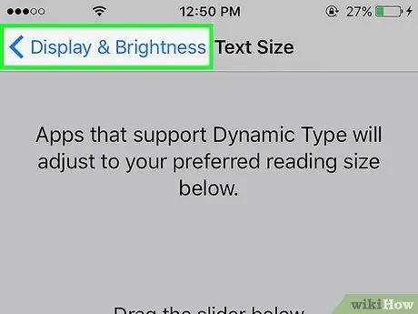 Промяна на размера на шрифта на iPhone Стъпка 5
