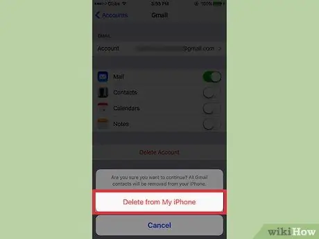 Eliminar contactos de correo electrónico de un iPhone Paso 6