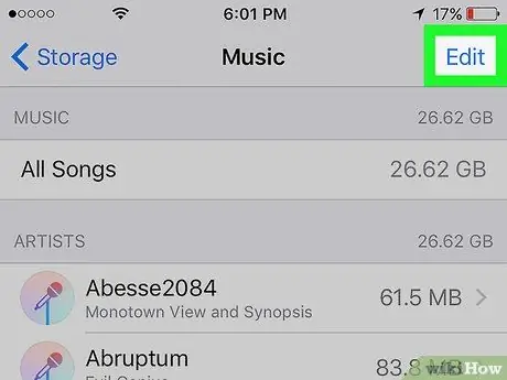 Eliminar música en su iPhone Paso 7