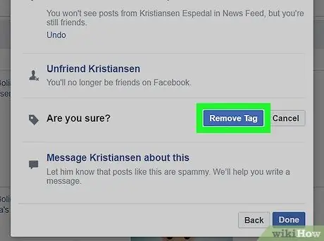 Снимите теги на Facebook Шаг 16