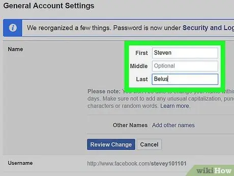 Сменете името си във Facebook Стъпка 16