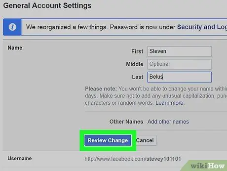 Ändern Sie Ihren Namen auf Facebook Schritt 17