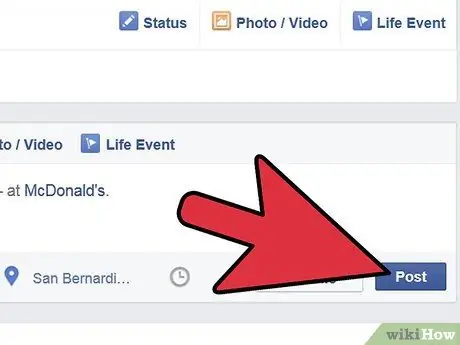 Adicionar local a uma postagem no Facebook Etapa 5