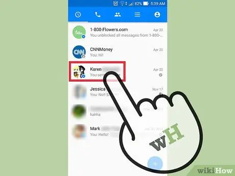 Zmeňte farby chatu a emodži v programe Facebook Messenger, krok 1