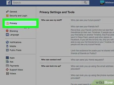 Rendi Facebook privato Passaggio 24