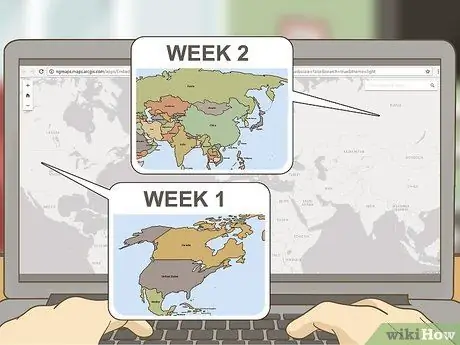 Mémorisez l'emplacement des pays sur une carte du monde Étape 2