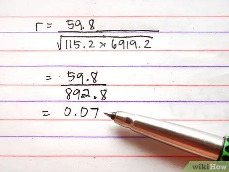 Calculer le coefficient de corrélation du moment du produit Étape 4