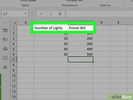 قم بإنشاء رسم بياني في Excel الخطوة 4