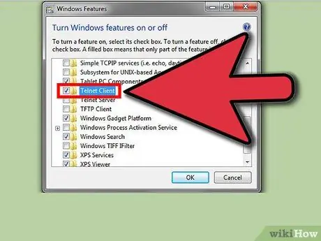 Attiva Telnet in Windows 7 Passaggio 4