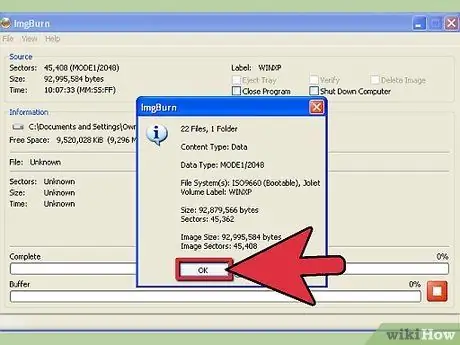 Lag en oppstartbar Windows XP ISO fra en mappe Trinn 9