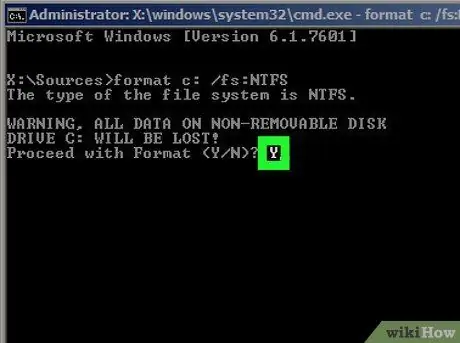 Formateer die C -skyf met Windows 7 Stap 20