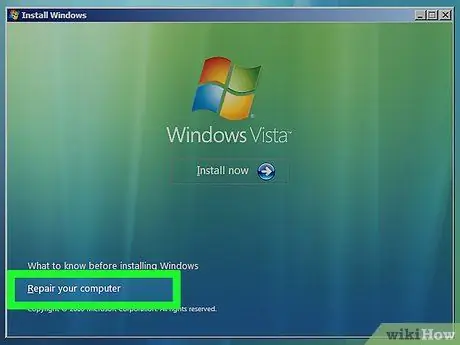 Resetovanie systému Windows Vista Krok 13