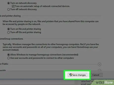 Desactive el uso compartido de red en Windows Paso 8