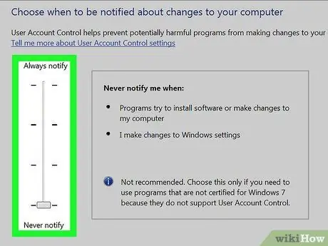 Isključite kontrolu korisničkog računa u sustavu Windows 7 Korak 4