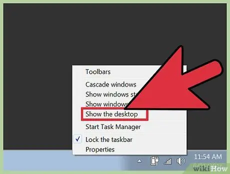 Minimaliseer alle geopende vensters zonder een Windows-knop Stap 2