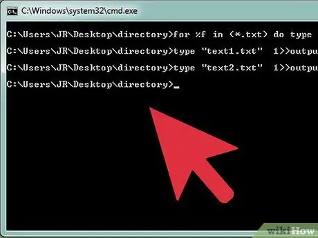 Merge Text (. Txt) Files in Command Prompt Step 4