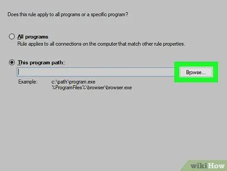 Bloker et program med Windows Firewall Trin 8