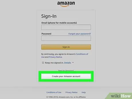 Crea un account Amazon Passaggio 3