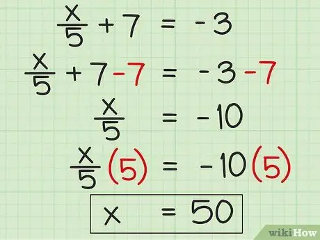 Résoudre des équations algébriques en deux étapes Étape 11